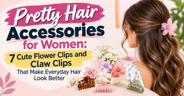 Pretty Hair Accessories for Women 7 Cute Flower Clips and Claw Clips That Make Everyday Hair Look Better